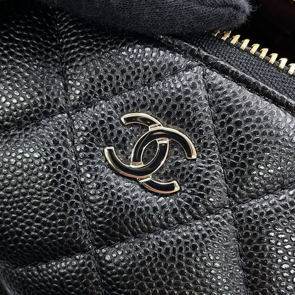 シャネル ポーチ マトラッセ ジップ ポーチ キャビアスキン AP5038 CHANEL 小物入れ 黒