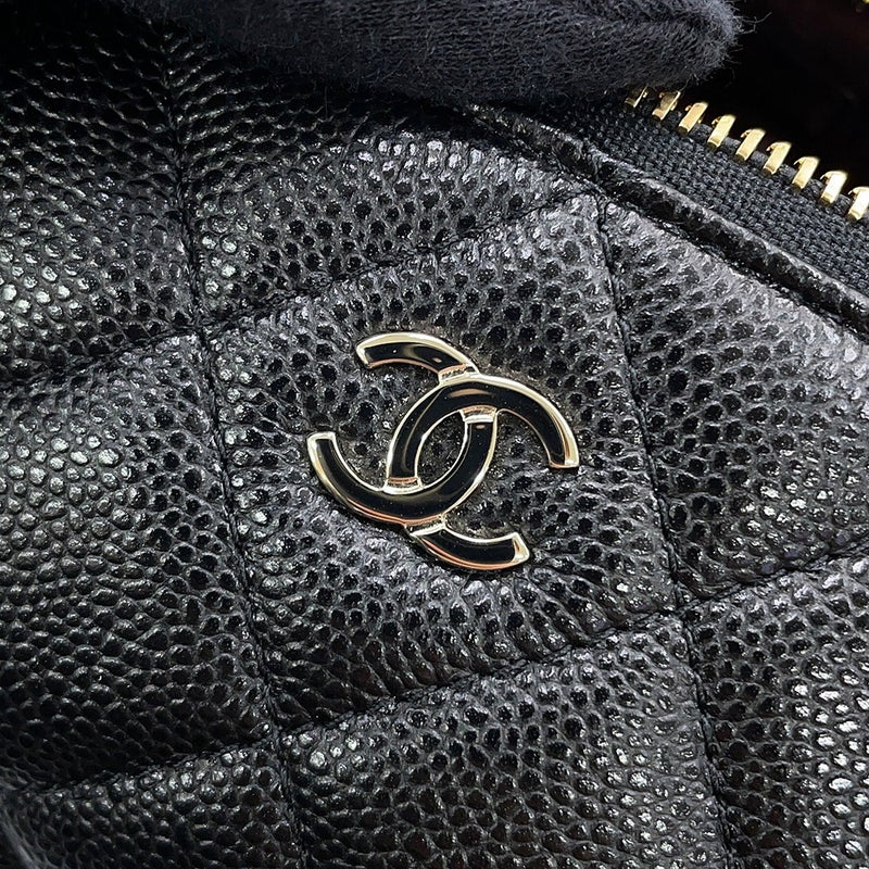 シャネル ポーチ マトラッセ ジップ ポーチ キャビアスキン AP5038 CHANEL 小物入れ 黒