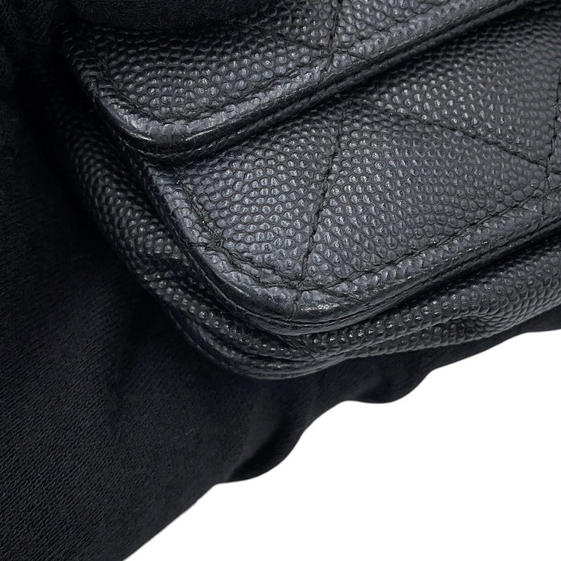 シャネル チェーンウォレット マトラッセ ココマーク キャビアスキン AP3127 CHANEL 長財布 黒