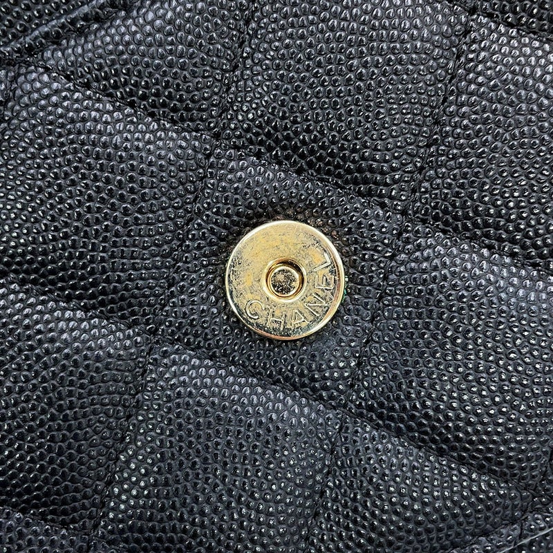 シャネル チェーンウォレット マトラッセ ココマーク キャビアスキン AP3127 CHANEL 長財布 黒