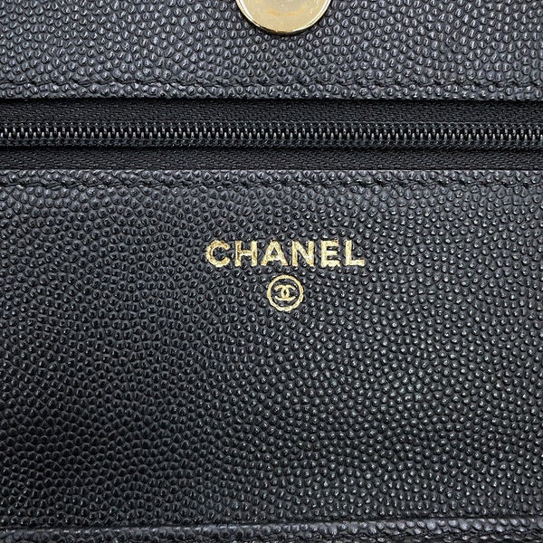 シャネル チェーンウォレット マトラッセ ココマーク キャビアスキン AP3127 CHANEL 長財布 黒