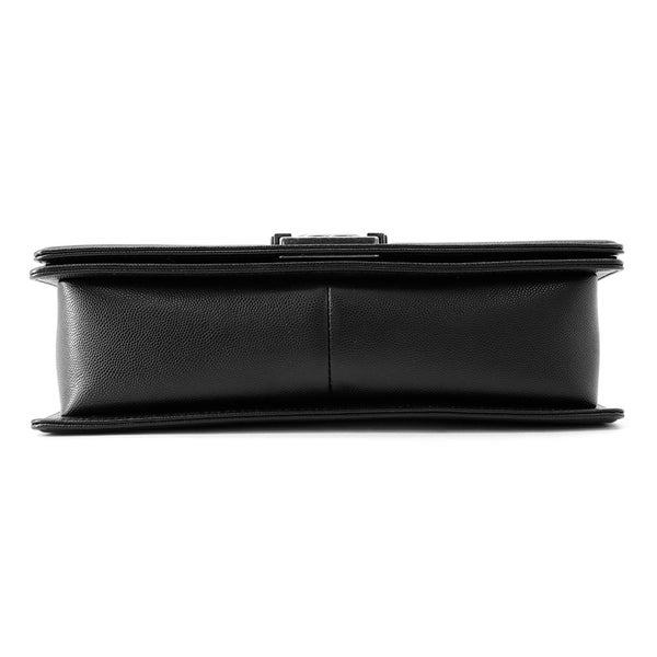 シャネル チェーンショルダーバッグ ボーイシャネル ラージ マトラッセ ココマーク キャビアスキン A92193 黒