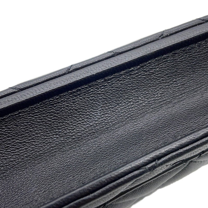 シャネル パールチェーンウォレット マトラッセ ココマーク ラムスキン AP1841 CHANEL 財布 黒