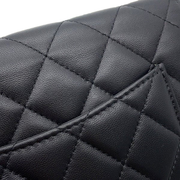 シャネル パールチェーンウォレット マトラッセ ココマーク ラムスキン AP1841 CHANEL 財布 黒