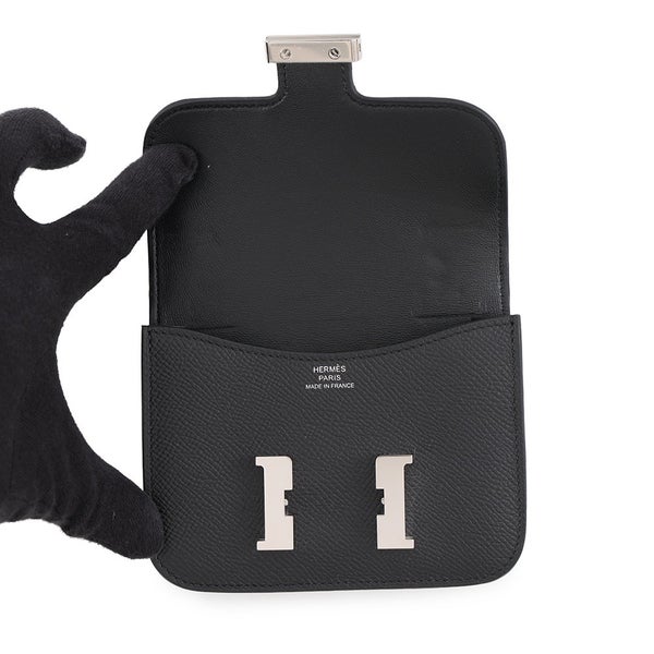 エルメス 財布 コンスタンス スリム ブラック/シルバー金具 エプソン K刻印 HERMES 財布 黒