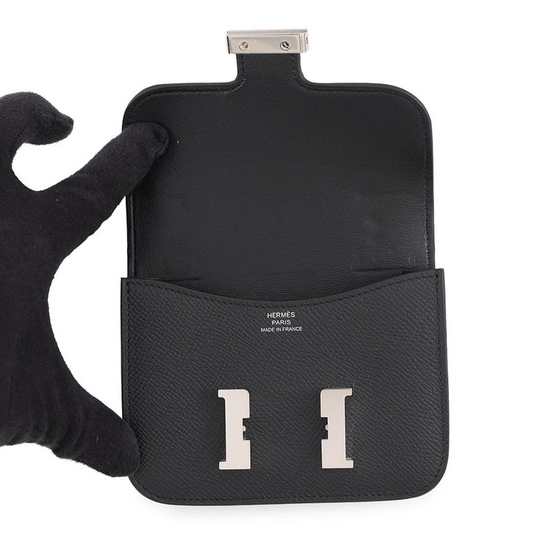 エルメス 財布 コンスタンス スリム ブラック/シルバー金具 エプソン K刻印 HERMES 財布 黒