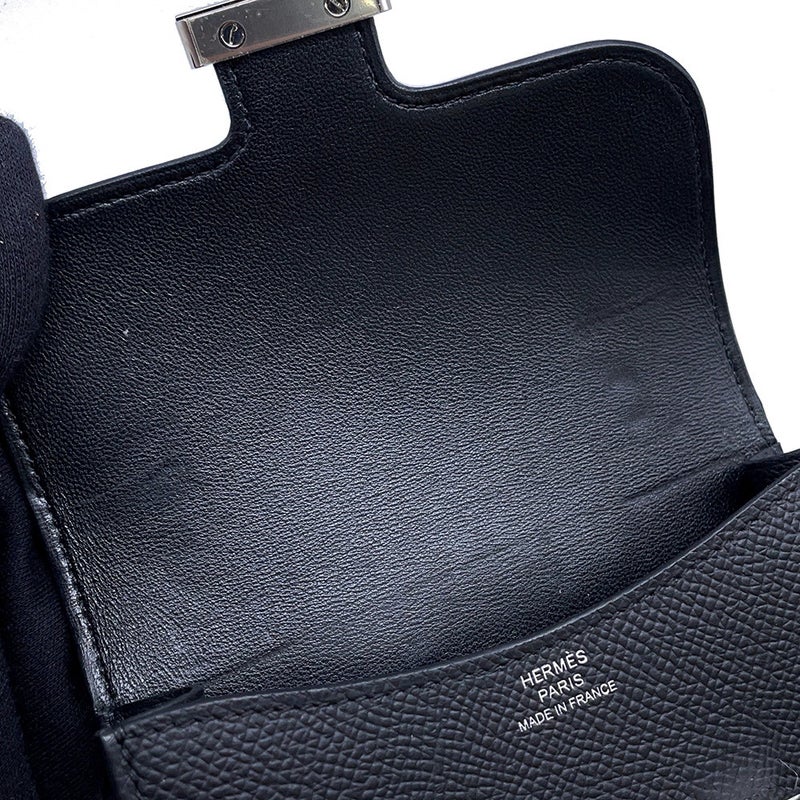 エルメス 財布 コンスタンス スリム ブラック/シルバー金具 エプソン K刻印 HERMES 財布 黒