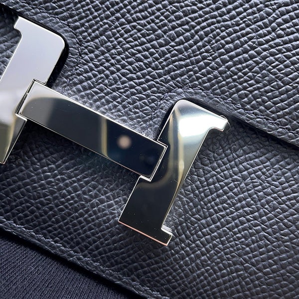 エルメス 財布 コンスタンス スリム ブラック/シルバー金具 エプソン K刻印 HERMES 財布 黒