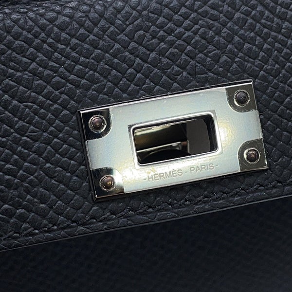 エルメス ショルダーバッグ ケリーマルチポケット ブラック/シルバー金具 エプソン K刻印 HERMES バッグ 黒