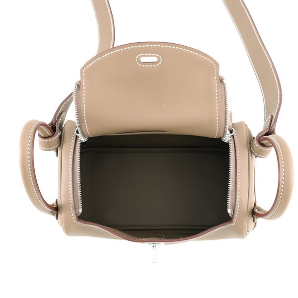 エルメス ハンドバッグ リンディ ミニ エトゥープ/シルバー金具 スイフト G刻印 HERMES ２wayショルダー