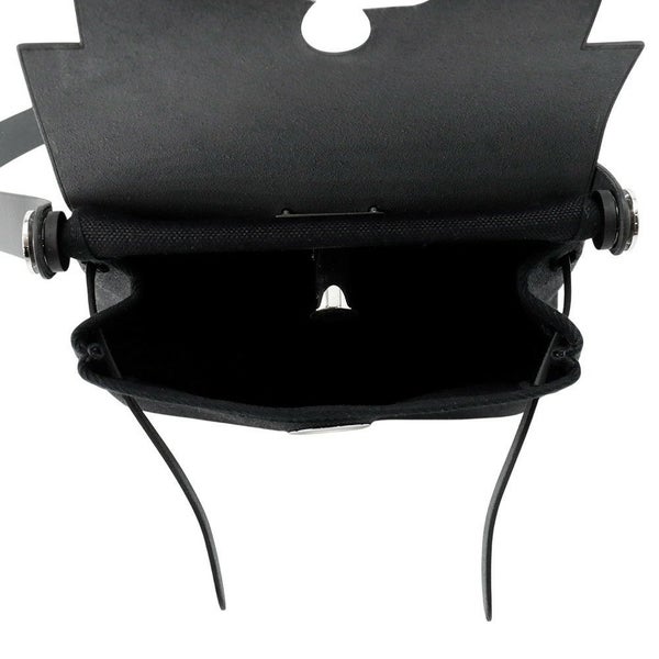 エルメス ショルダーバッグ エールバッグジップ ミニ ブラック/シルバー金具 トワルミリタリー/ヴァッシュハンター W刻印 黒