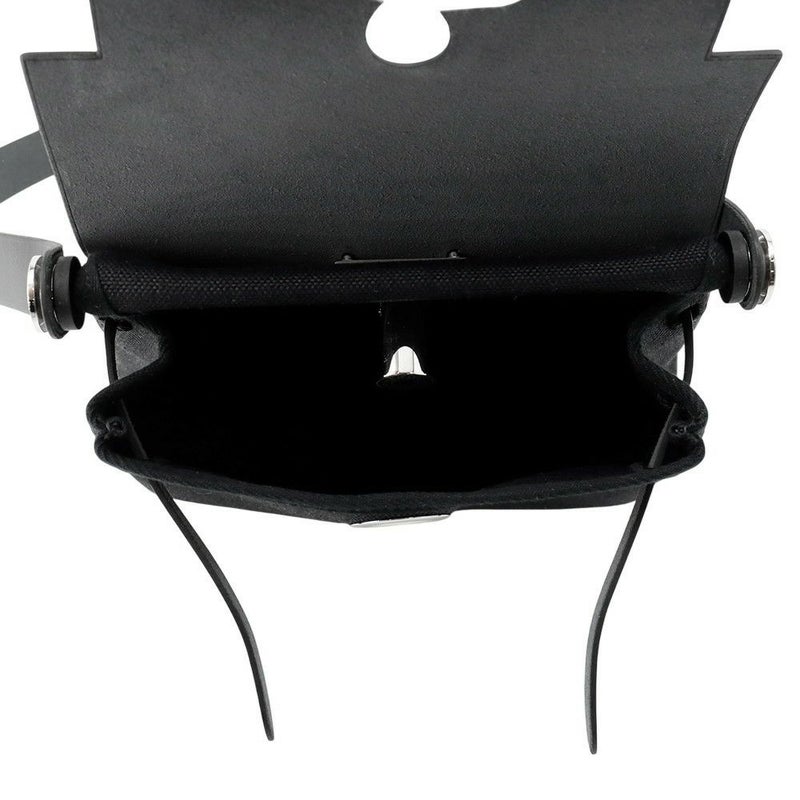 エルメス ショルダーバッグ エールバッグジップ ミニ ブラック/シルバー金具 トワルミリタリー/ヴァッシュハンター W刻印 黒