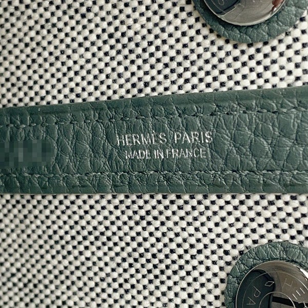 エルメス ネオ・ガーデン 23 ガーデンパーティ ヴェールアマンド/エクリュ/シルバー金具 トワルアッシュヴァイキング/ネゴンダ K刻印