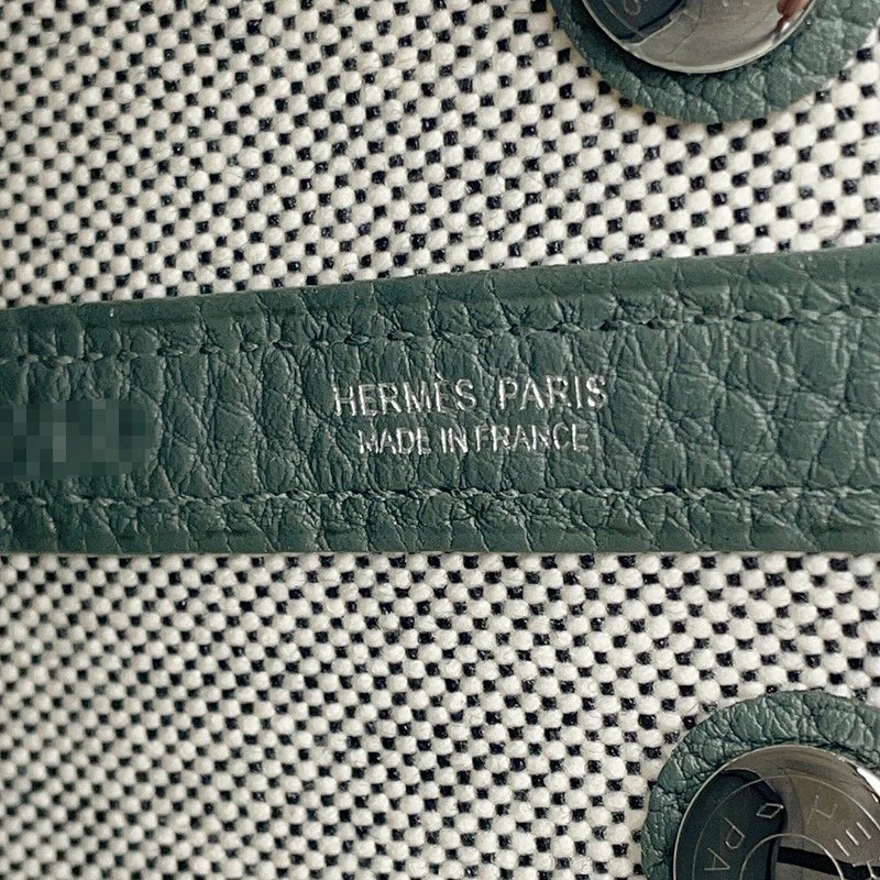 エルメス ネオ・ガーデン 23 ガーデンパーティ ヴェールアマンド/エクリュ/シルバー金具 トワルアッシュヴァイキング/ネゴンダ K刻印