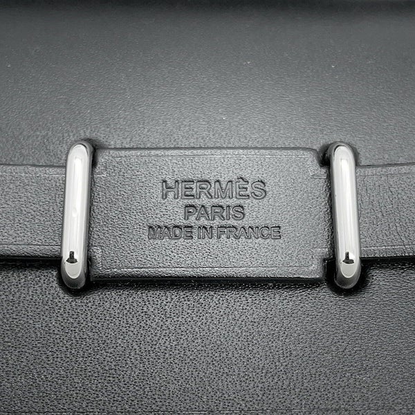 エルメス ショルダーバッグ エールバッグジップ ミニ ブラック/エクリュ/シルバー金具トワルミリタリー/ヴァッシュハンター K刻印 黒