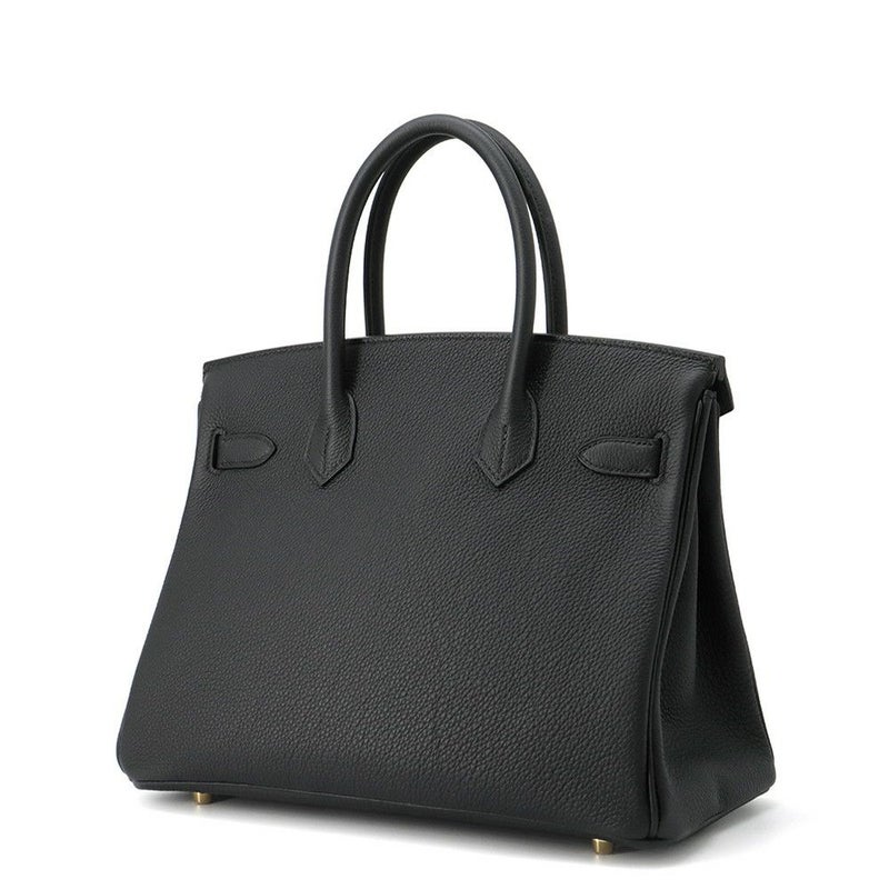エルメス バーキン30 ブラック/マットゴールド金具 トゴ K刻印 HERMES Birkin ハンドバッグ 黒