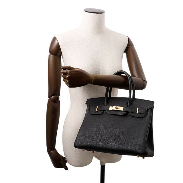 エルメス バーキン30 ブラック/マットゴールド金具 トゴ K刻印 HERMES Birkin ハンドバッグ 黒