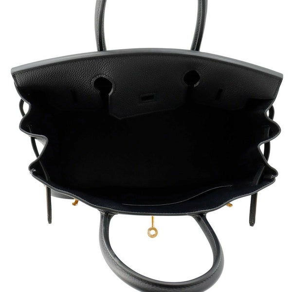 エルメス バーキン30 ブラック/マットゴールド金具 トゴ K刻印 HERMES Birkin ハンドバッグ 黒