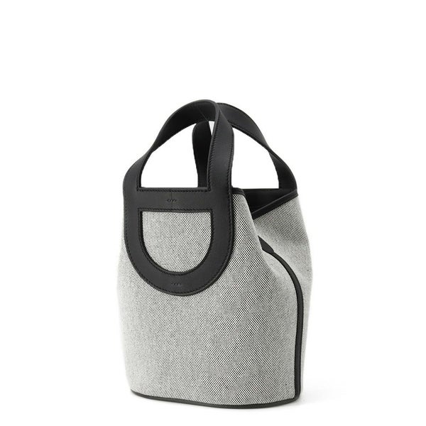 エルメス トートバッグ インザループ 18 エクリュ/ブラック/シルバー金具 トワルアッシュ/スイフト W刻印 黒