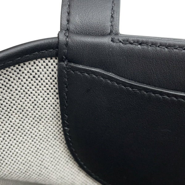 エルメス トートバッグ インザループ 18 エクリュ/ブラック/シルバー金具 トワルアッシュ/スイフト W刻印 黒