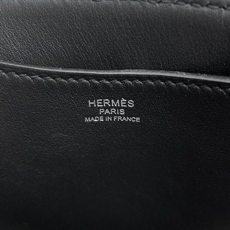 エルメス トートバッグ インザループ 18 エクリュ/ブラック/シルバー金具 トワルアッシュ/スイフト W刻印 黒