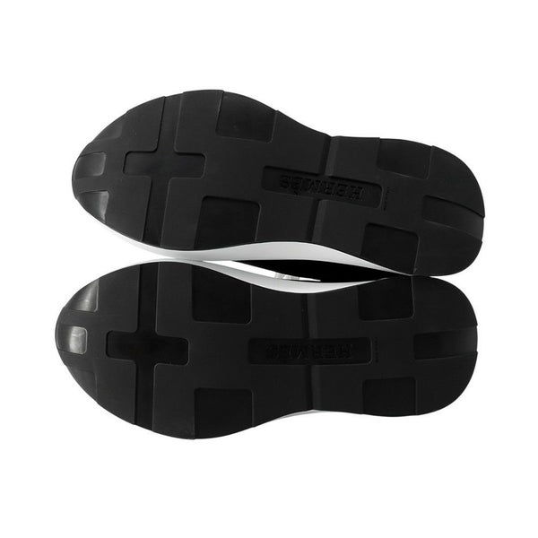 エルメス スニーカー グラム テクニカル ファブリック レザー メンズサイズ41 HERMES 靴 黒 白