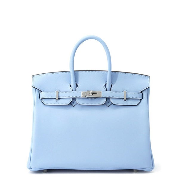 エルメス バーキン25 セレステ/シルバー金具 スイフト W刻印 HERMES Birkin ハンドバッグ