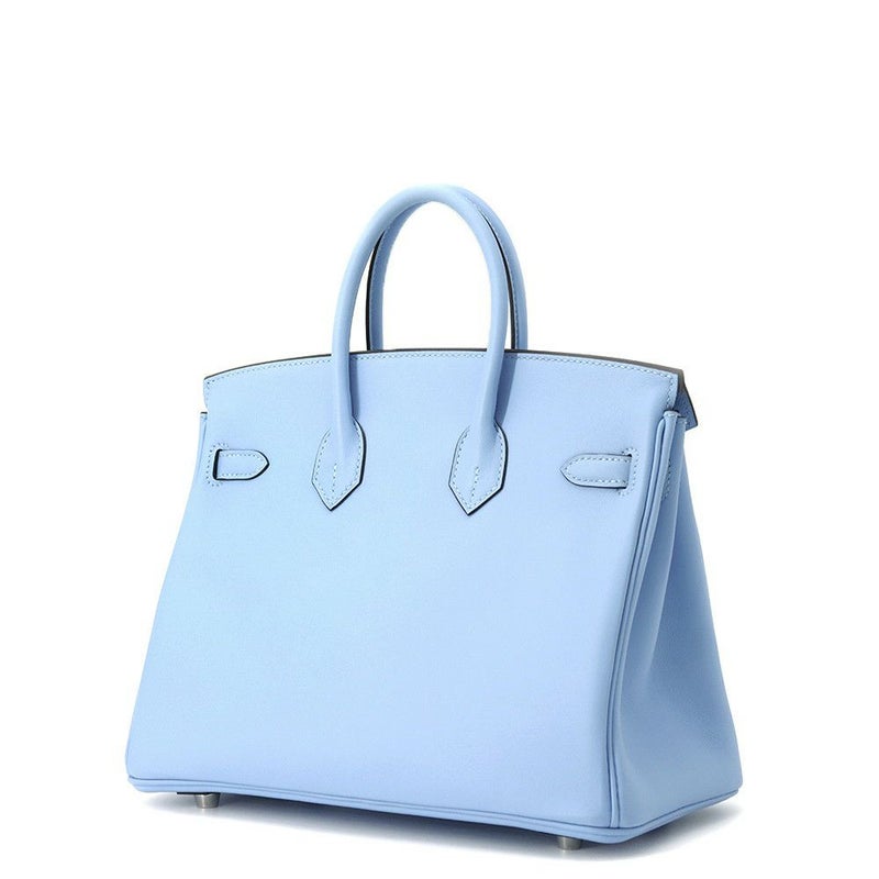 エルメス バーキン25 セレステ/シルバー金具 スイフト W刻印 HERMES Birkin ハンドバッグ