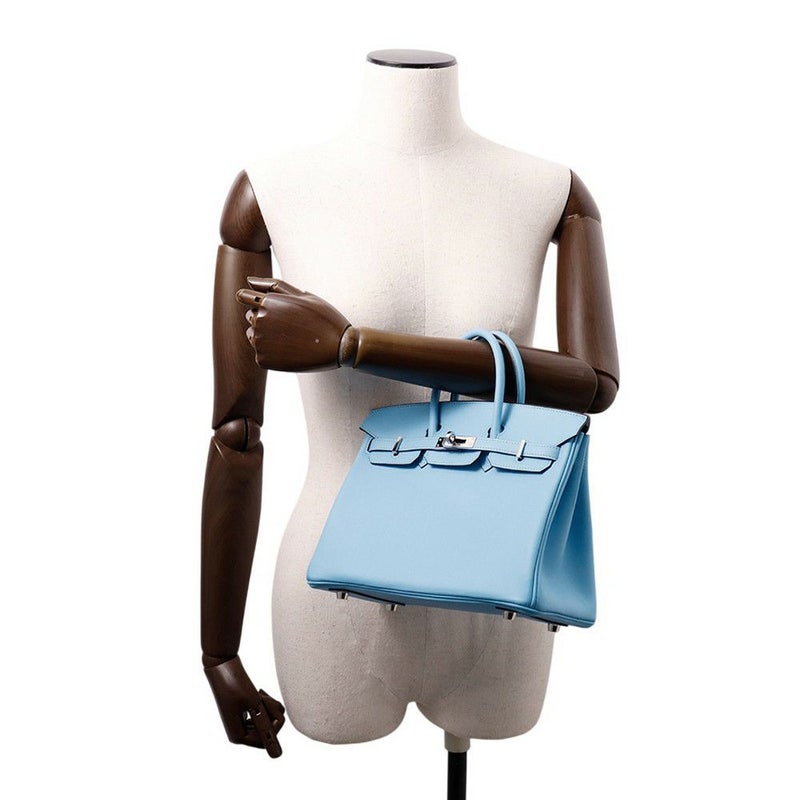 エルメス バーキン25 セレステ/シルバー金具 スイフト W刻印 HERMES Birkin ハンドバッグ