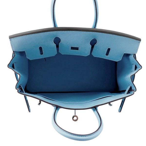 エルメス バーキン25 セレステ/シルバー金具 スイフト W刻印 HERMES Birkin ハンドバッグ