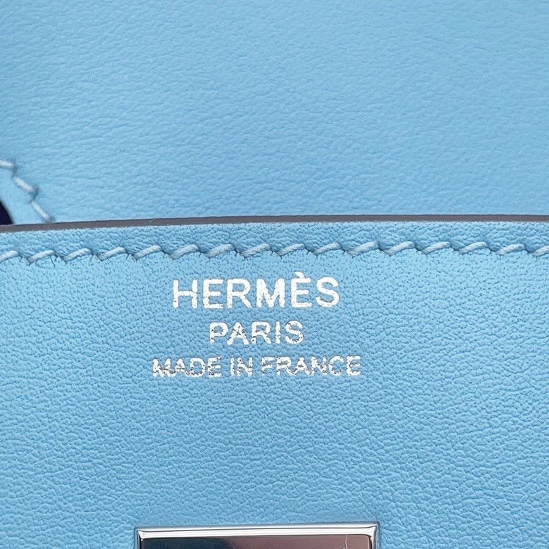 エルメス バーキン25 セレステ/シルバー金具 スイフト W刻印 HERMES Birkin ハンドバッグ