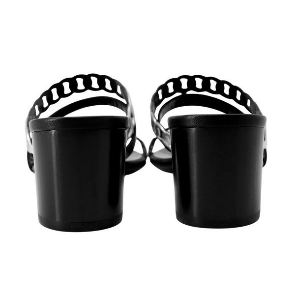 エルメス サンダル アジャッチオ レザー レディースサイズ38 HERMES 靴 黒