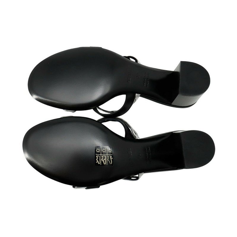 エルメス サンダル アジャッチオ レザー レディースサイズ38 HERMES 靴 黒