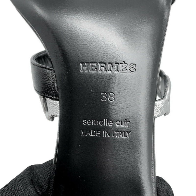 エルメス サンダル アジャッチオ レザー レディースサイズ38 HERMES 靴 黒