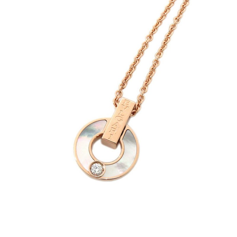 ブルガリ ネックレス ブルガリ・ブルガリ オープンワーク マザーオブパール ダイヤモンド 0.06ct K18PG 357546 BVLGARI