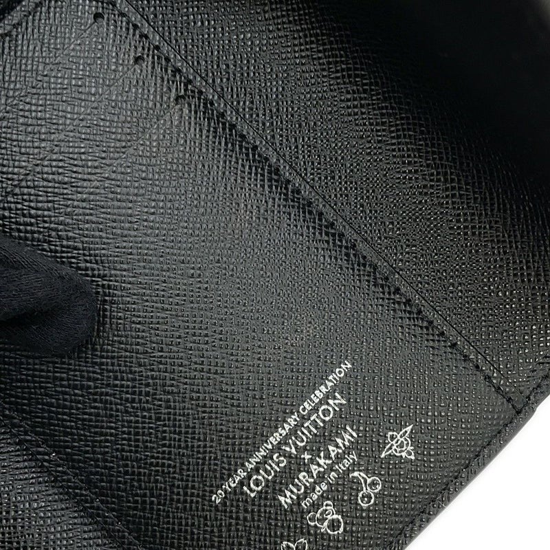 ルイヴィトン 三つ折り財布 モノグラム・マルチカラー LV × TM ポルトフォイユ・ヴィクトリーヌ M14163 村上隆 コラボ 黒 ブラック