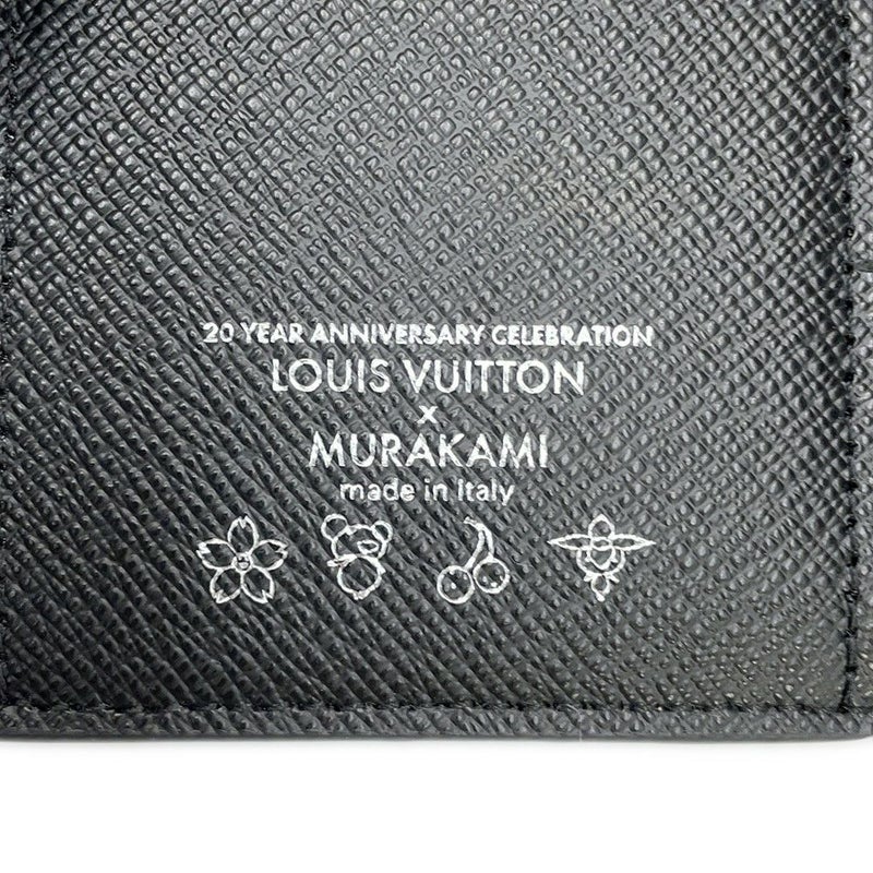 ルイヴィトン 三つ折り財布 モノグラム・マルチカラー LV × TM ポルトフォイユ・ヴィクトリーヌ M14163 村上隆 コラボ 黒 ブラック