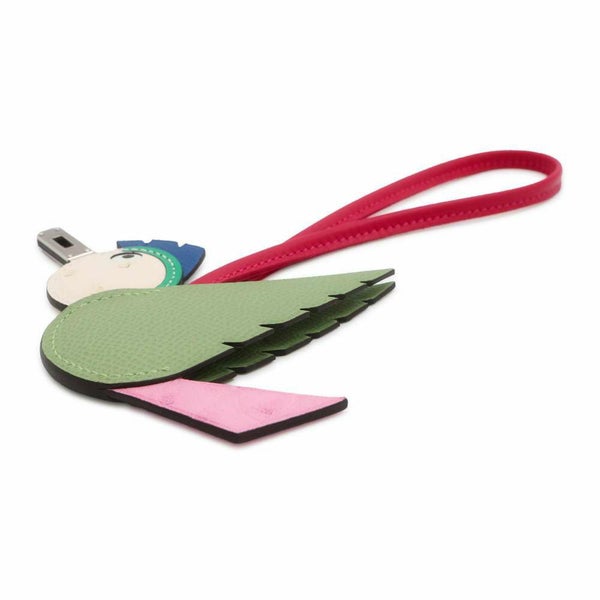 エルメス チャーム バーディ ナタ/ヴェールクリケット/フューシャピンク/シルバー金具 オーストリッチ/ヴォーエプソン B刻印