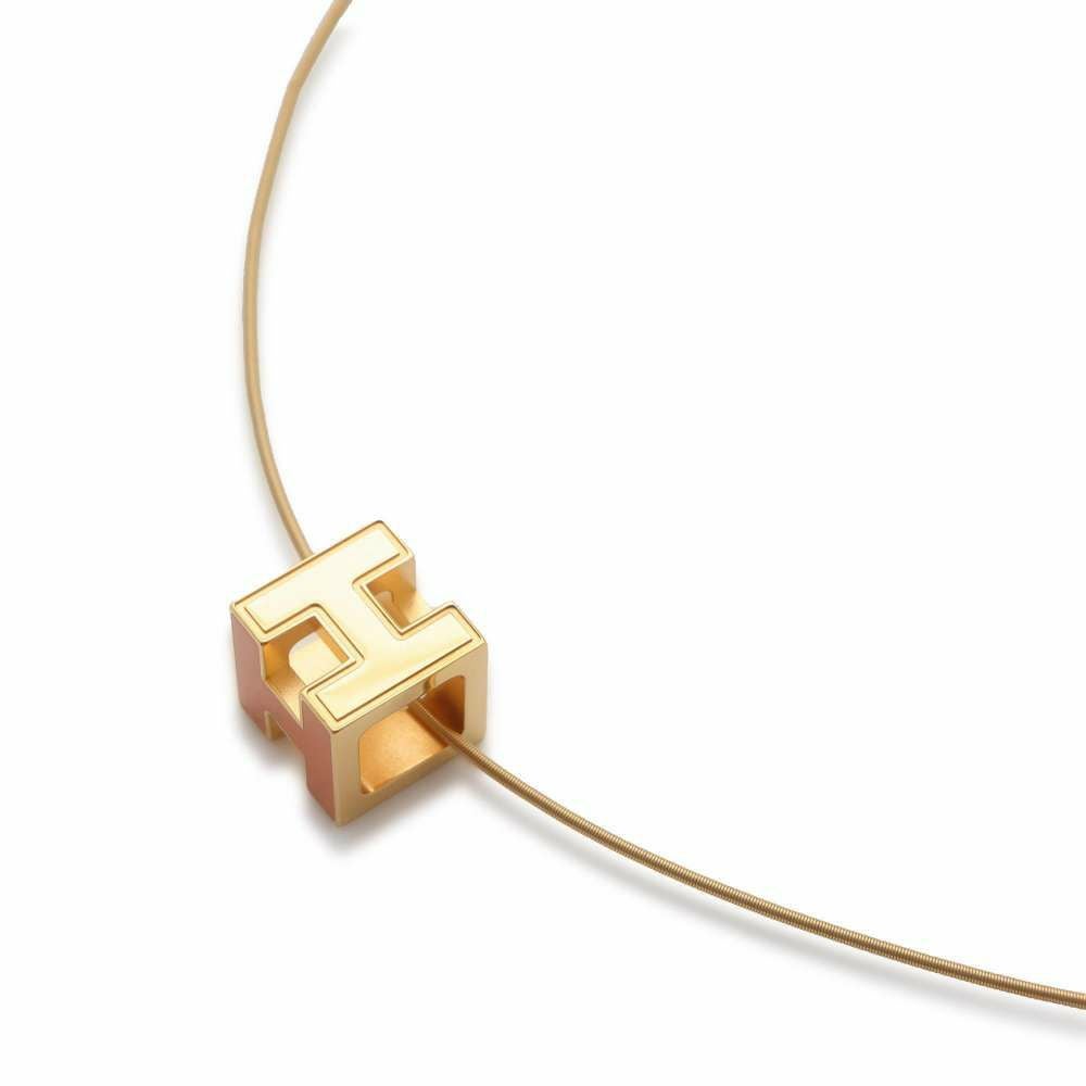 エルメス ネックレス カージュドアッシュ H キューブ オレンジ HERMES