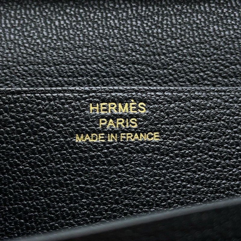 エルメス 長財布 ベアンスフレ ブラック/ゴールド金具 シェブルミゾル B刻印 財布 シェーブル 黒