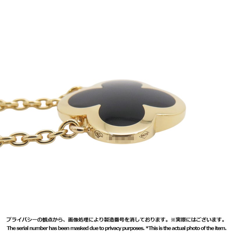 ヴァンクリ ネックレス ピュア アルハンブラ ペンダント オニキス K18YGイエローゴールド VCARB13900 鑑別書付き