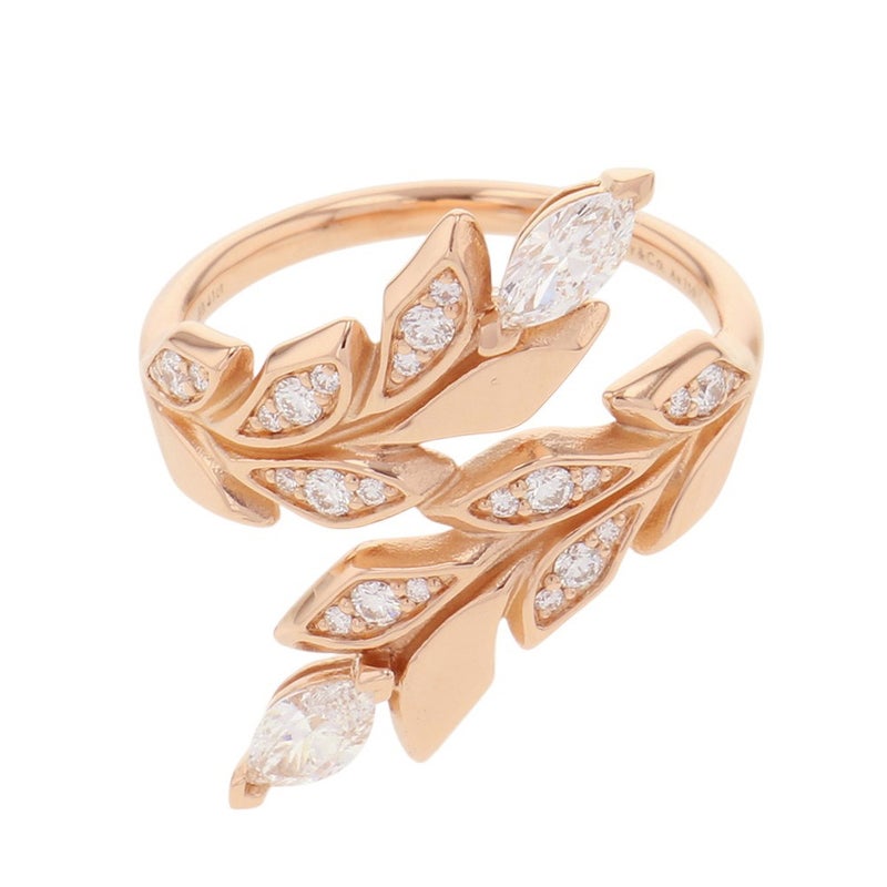ティファニー リング ビクトリア ヴァイン バイパス ダイヤモンド 計0.41ct K18PG サイズ約9号 Tiffany&Co. 指輪