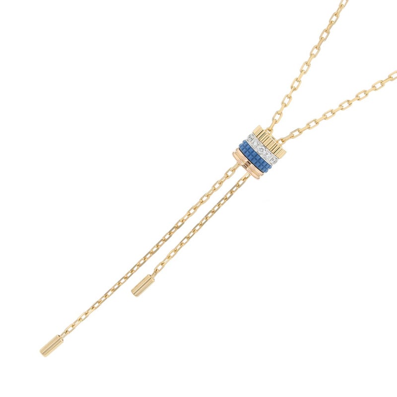 ブシュロン ネックレス キャトル ブルー タイネックレス スモール ダイヤ 12P 計0.18ct K18YG/K18WG/K18PG/セラミック