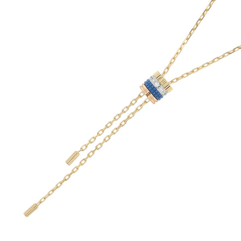 ブシュロン ネックレス キャトル ブルー タイネックレス スモール ダイヤ 12P 計0.18ct K18YG/K18WG/K18PG/セラミック