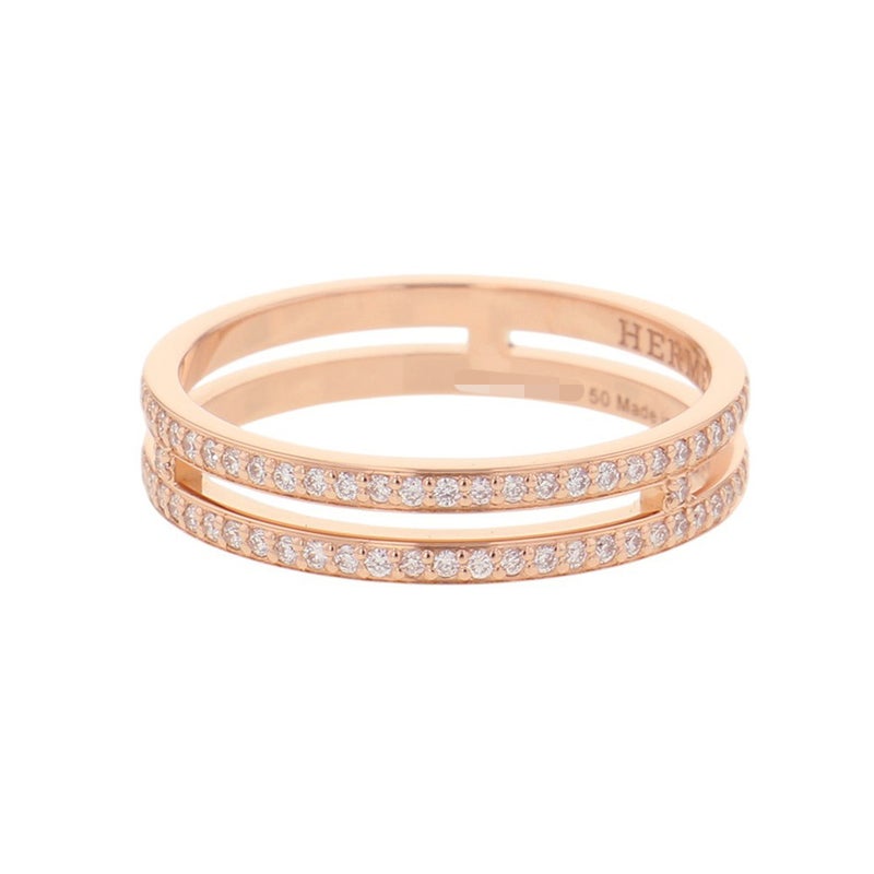 エルメス リング アリアンヌ PM ウェディングリング ダイヤ 111P 計0.29ct K18PGピンクゴールド サイズ50 HERMES 指輪