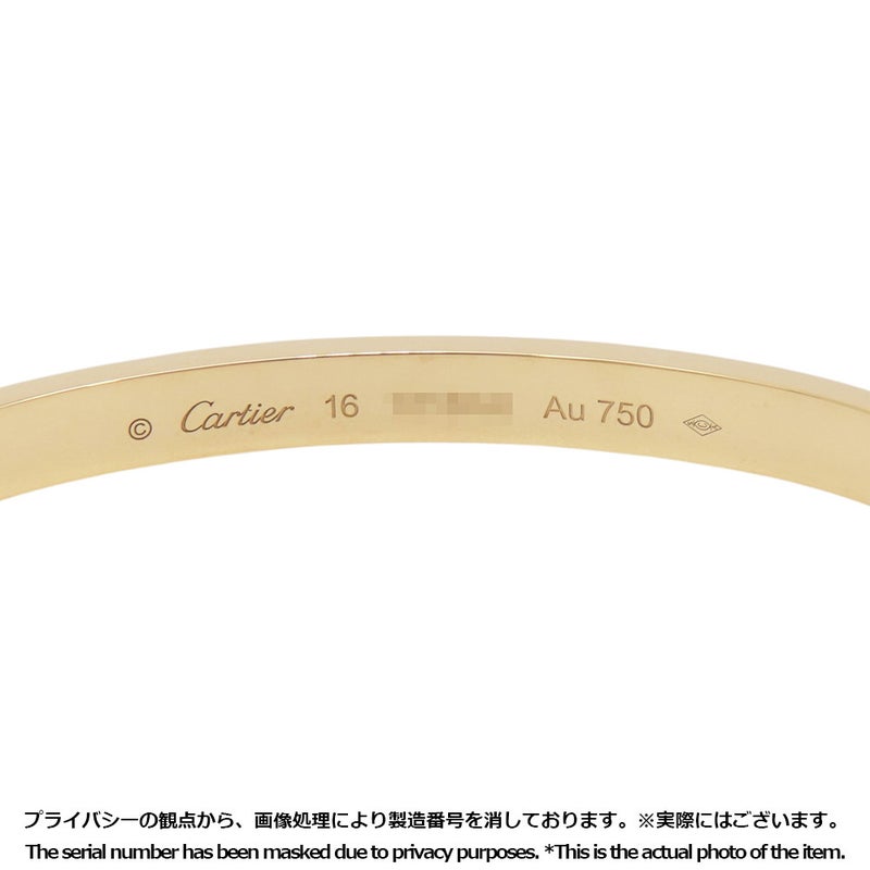 カルティエ ブレスレット ラブブレス ミディアムモデル K18YGイエローゴールド サイズ16 B6081516 LOVEブレスレット バングル