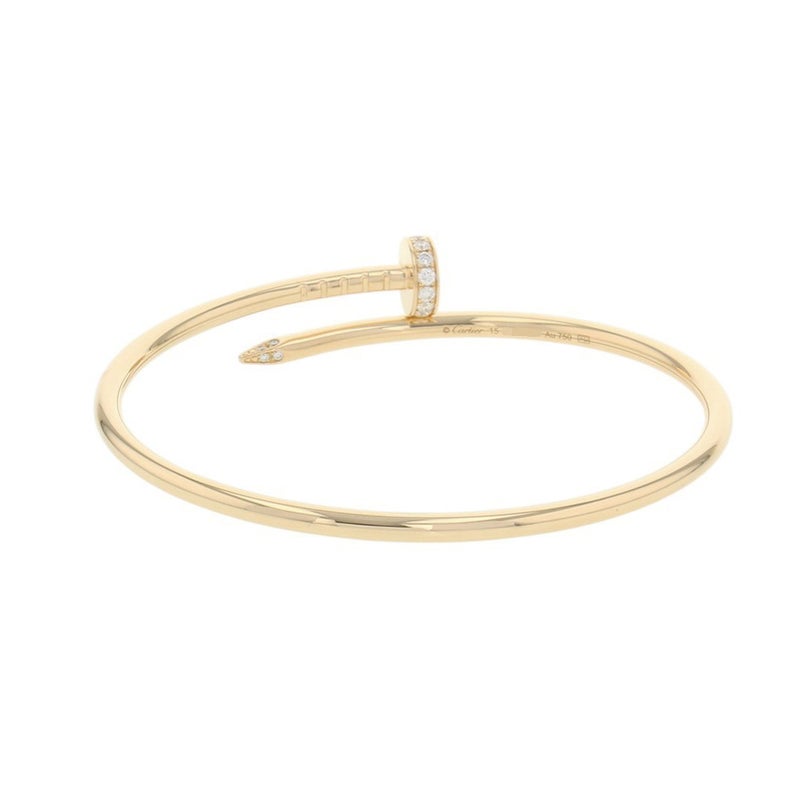 カルティエ ブレスレット ジュスト アン クル SM スモールモデル ダイヤ 20P 計0.18ct K18YG サイズ15 B6066115