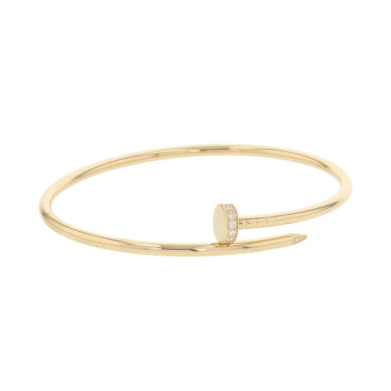 カルティエ ブレスレット ジュスト アン クル SM スモールモデル ダイヤ 20P 計0.18ct K18YG サイズ17 B6066117