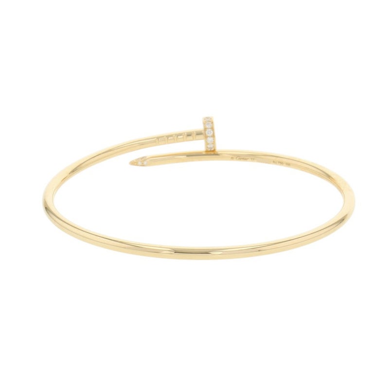 カルティエ ブレスレット ジュスト アン クル SM スモールモデル ダイヤ 20P 計0.18ct K18YG サイズ17 B6066117