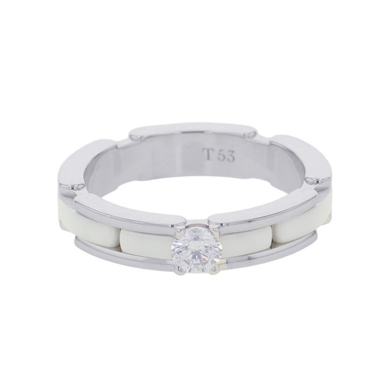 シャネル リング ウルトラ コレクション ダイヤモンド 1P K18WG/ホワイトセラミック サイズ53 J3094 CHANEL